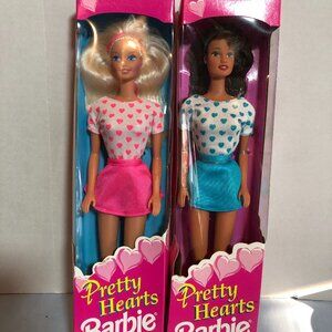 NEW LOT of 2 Pretty Hearts 1993 Barbie Dolls 14473 & 14475 #F73